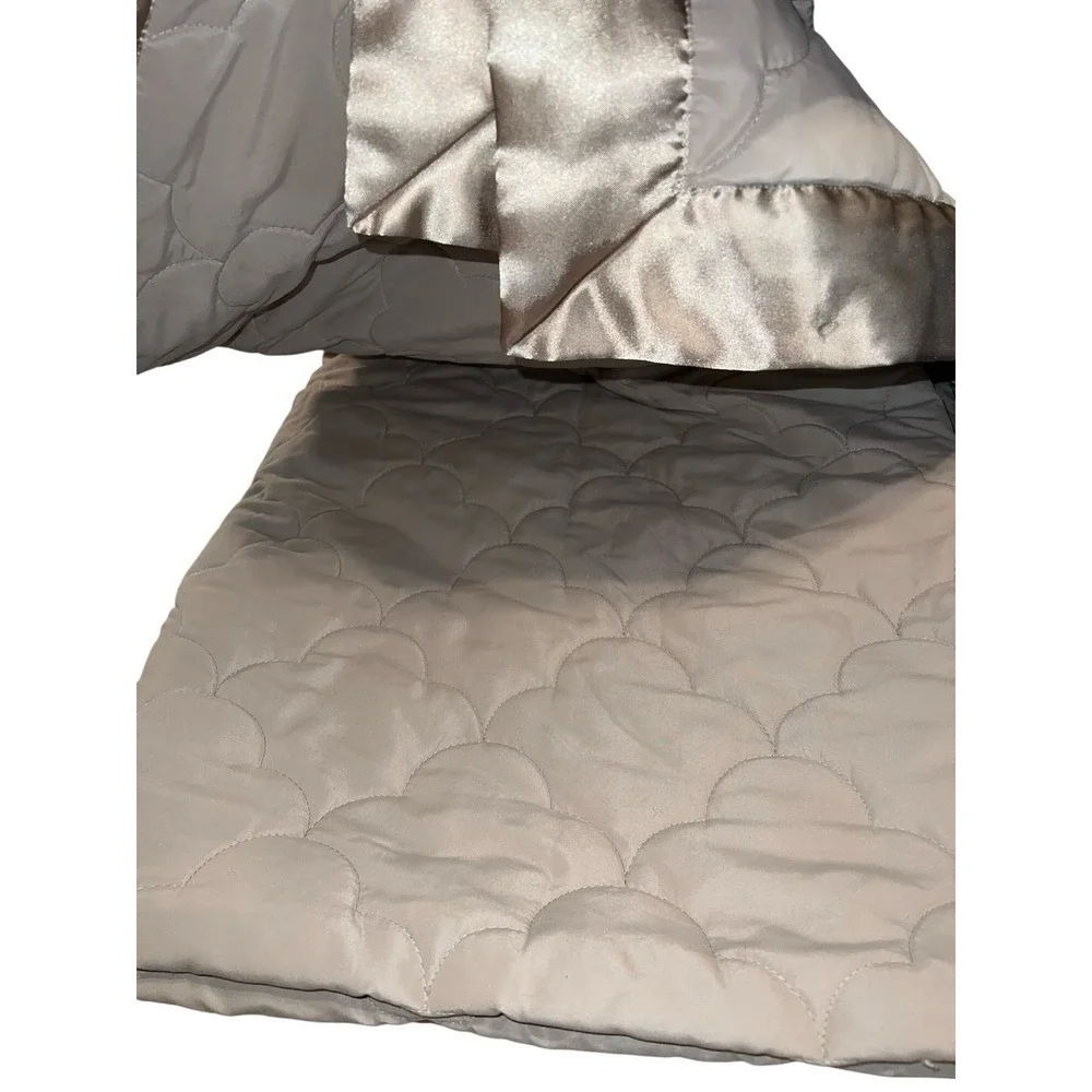 Linen Source Quilted Cover Queen Size Mauve/ Tan Cover Bedspread 96